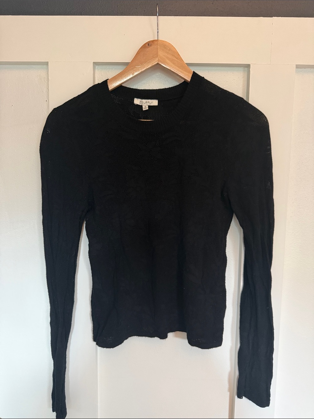 Z Supply Black Crewneck Knit Top
